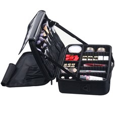 附隔板化妝包 37*26*13cm, 黑色 (NM00052), 1個