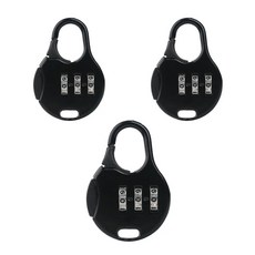Pop Minds 密碼鎖小錶盤掛鎖圓形黑色, 3個