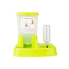 클린온 반려동물 대용량 사료보관 겸 밥그릇 물그릇 세트, 옐로우, 1개