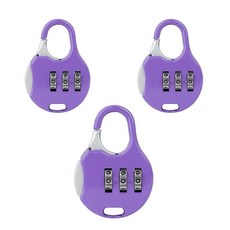 Pop MINDS秘密數字鎖小號圓形密碼鎖 紫色, 3個