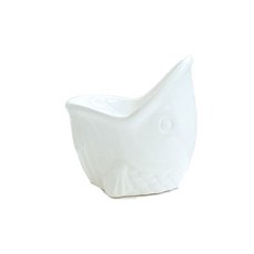 Clean On 寵物防打翻魚形飯碗, 白色, 1個