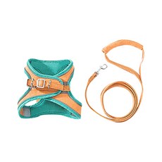 Market A 優質寵物胸背帶牽繩組 2XL, 橘綠色, 1套