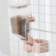 Clean On鐵架掛勾用寵物餵食碗, 粉色的, 1個