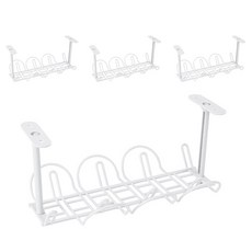 책상밑 다용도 멀티탭 정리 선반, 화이트, 4개