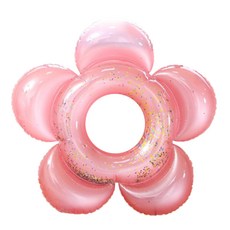Solid Room成人用戲水花朵亮片圓形泳圈, 1個, 粉色