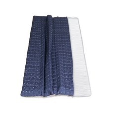 HINOKI ART 3D網眼床墊 + 機能性人造絲床套組, 鈷藍色 + 線條白色