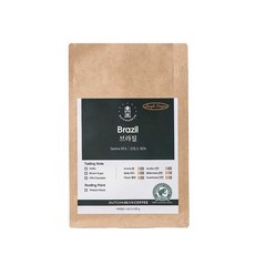 DUTCH&BEAN COFFEE 單一產區 巴西山多斯 RFA 烘焙咖啡豆, 原豆(未研磨), 200g, 1個