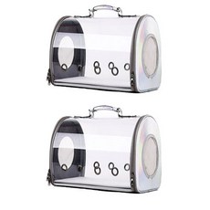 몬드스팟 반려동물 리아 투명 통기성 이동식 크로스백 YT_RB303_AY, 실버, 2개