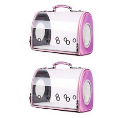 몬드스팟 반려동물 리아 투명 통기성 이동식 크로스백 YT_RB303_AY, 핑크, 2개