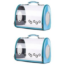 몬드스팟 반려동물 리아 투명 통기성 이동식 크로스백 YT_RB303_AY, 블루, 2개