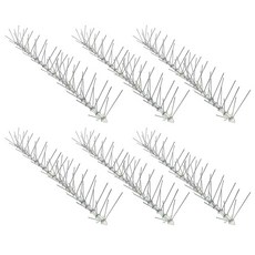 防鳥刺 冷氣室外機驅鴿用品 透明底座 50cm + 不鏽鋼針 30p 套組, 6套