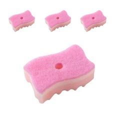퀵살림 찌든때 식기 키친 디쉬 스펀지 엠보싱 수세미 11.5 x 7 x 4 cm, 4개, 1개입