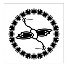 HTP 傳統紋樣磁磚 K0687 9485, 雲·鶴紋 雙鶴胸背, 1個