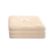 雛菊洗臉毛巾 DC-003, 淺褐色的, 3個