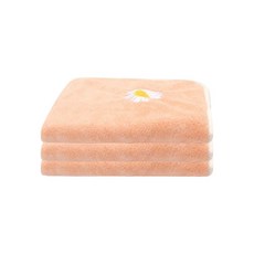 극세사 데이지 헤어 세안 타월 DC-003, 오렌지, 3개