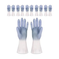 漸變厚橡膠手套 M 2p 套組, 藍色, 中( M), 6雙