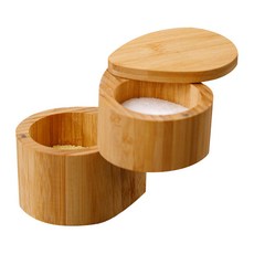 대나무 양념통 2단 우드 11 x 12 cm LNY21072909, 1개, 단품