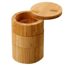대나무 양념통 3단 우드 11 x 12.8 cm LNY21072909, 1개, 단품