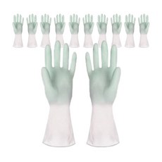 漸層加厚橡膠手套 S 2入組, 綠色, 6個, 小(S)