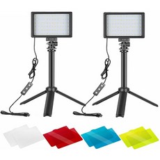 Mi2 LED 판넬 카메라 조명 2p + 폴더블 스탠드 세트, 1세트