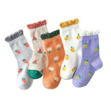 Jcell 兒童彩色花朵襪5雙組 A55