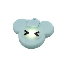 강아지 야간산책 마우스 충전식 led 펜던트 찡긋눈, 민트, 1개