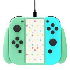 HOHOO 任天堂 Switch Joy-Con 充電握把 Aloha + USB C 型充電線 1.8m 套組, 1套, 單一商品