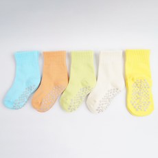 VIVA7 童款素色防滑長襪 5雙入