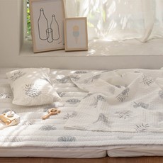 비비엔다 논슬립 밤부 시어서커 사그락 아기 여름이불세트, 그레이가든