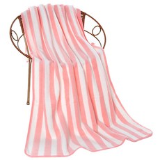 Z條紋柔軟大型浴巾 海灘巾 70x140, B粉紅色, 1個