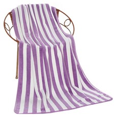 Z條紋柔軟大型浴巾 海灘巾 70x140, B紫色, 1個