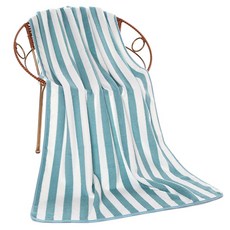 Z條紋柔軟大型浴巾 海灘巾 70x140, B綠色, 1個