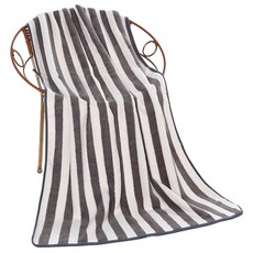 Z스트라이프 부드러운 대형 목욕수건 비치 타월 70x140, B그레이, 1개