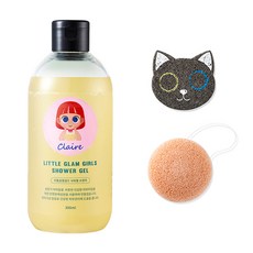 Little Glam Girls 沐浴乳 橘子香味+搓澡海綿, 1組, 300ml