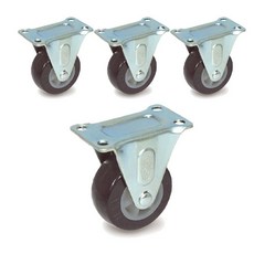 MASTER.S 無噪音輕載腳輪 14 B 固定 R DS 1020 PUP, 4個