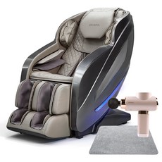제스파 컴포르테 안마의자 + 전용 러그 + 클래식 전신 무선 자동 목어깨 마사지건 세트 방문설치, 안마의자(ZPC2033), 마사지건(ZP2969), 러그(ZP540), 모던 그레이(안마의자), 샌디 골드(마사지건)