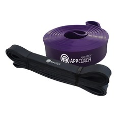 비핏 턱걸이 철봉운동 라텍스 풀업밴드 2종, 블랙, 퍼플