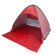 집이조아 스트라이프 캠핑 차양막 모래 사장 텐트, 레드