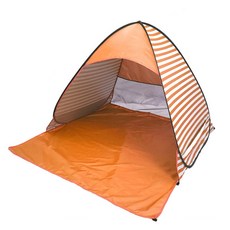 집이조아 스트라이프 캠핑 차양막 모래 사장 텐트, 오렌지