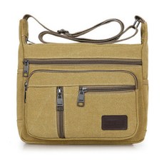 Money Joy男款帆布肩背包, 卡其色