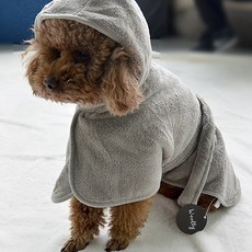 Soul Sam有帽子的寵物浴袍, 灰色的