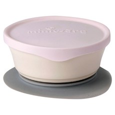 miniware 微兒 嬰兒吸附式附蓋餐碗 第2代, Vanilla+Pink, 1組