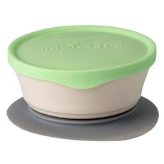 miniware 微兒 嬰兒吸附式附蓋餐碗 第2代, Vanilla+Green, 1組