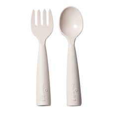 miniware 微兒 孩童輔食勺叉組, 乳白色, 湯匙+叉子