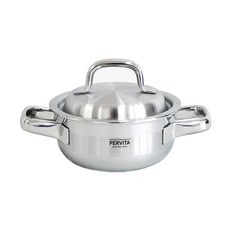 PERVITA 雙耳5層不鏽鋼湯鍋, 銀色, 16cm