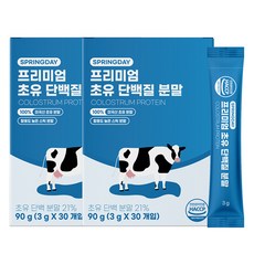 스프링데이 프리미엄 초유 단백질 분말, 90g, 30개입, 2개