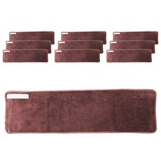 JD超細纖維美容方形髮帶, 棕色, 10入