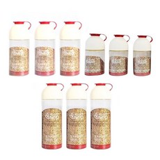 紅色蓋子穀物收納瓶 M號 3入+紅色蓋子穀物收納瓶 L號 3入+紅色蓋子穀物收納瓶 XL號 3入, 混色