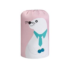 돌돌 말아넣고 접어 넣는 원통형 의류 의불 보관함 핑크, 1개입, 1개