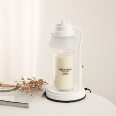 Candle Department Store 高度可調式魔術融蠟燈 + 設計款香氛蠟燭 白麝香 430ml 套組, 白色(融蠟燈)